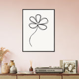 Simplicity in Bloom - Vintage-Inspired Floral Art - 60x80 cm 24x32″ Black frame - Wooden Framed Posters