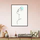 Modern Muse - Abstract Line Art Elegance - 60x80 cm 24x32″ Black frame - Wooden Framed Posters