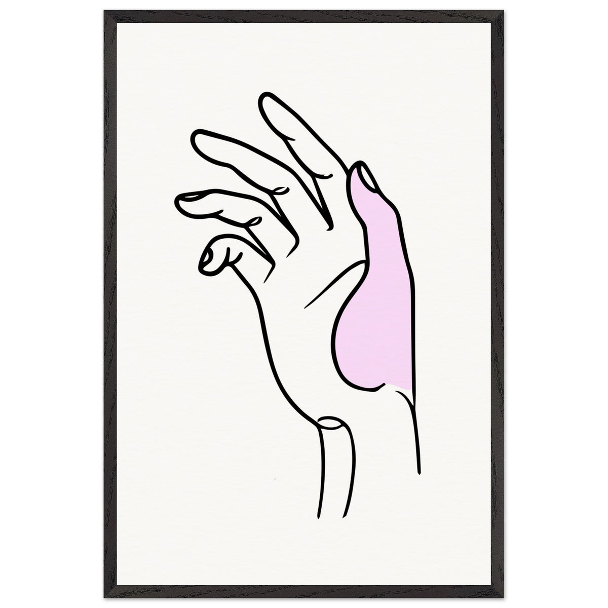 Gentle Expression - Hand Illustration in Premium Frame - - Wooden Framed Posters