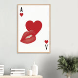 Love Wins Framed Poster – Ace of Hearts Design - Wood frame - Wooden Framed Posters