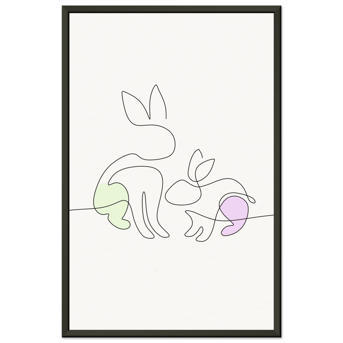 Bunny Bond - Minimalist Elegance - 28x43 cm XL (11x17″) - Metal Framed Posters