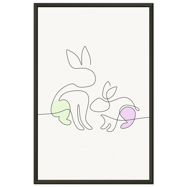 Bunny Bond - Minimalist Elegance - 28x43 cm XL (11x17″) - Metal Framed Posters