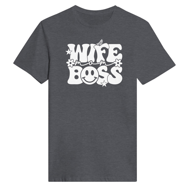 Leading with Love - Wife Boss Statement Apparel - Dark Heather - Print Material