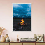 Gift Warmth – Campfire Glow Wooden Poster - White frame - Wooden Framed Posters