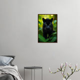 Emerald Gaze - Black Panther Framed Poster - 40x60 cm 16x24″ Dark wood frame - Wooden Framed Posters