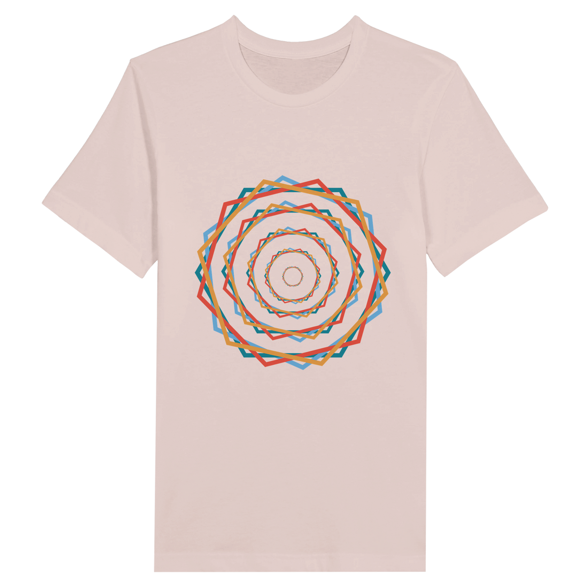 Vibrant Memories-Colorful Circles Tee - Soft Pink - Print Material