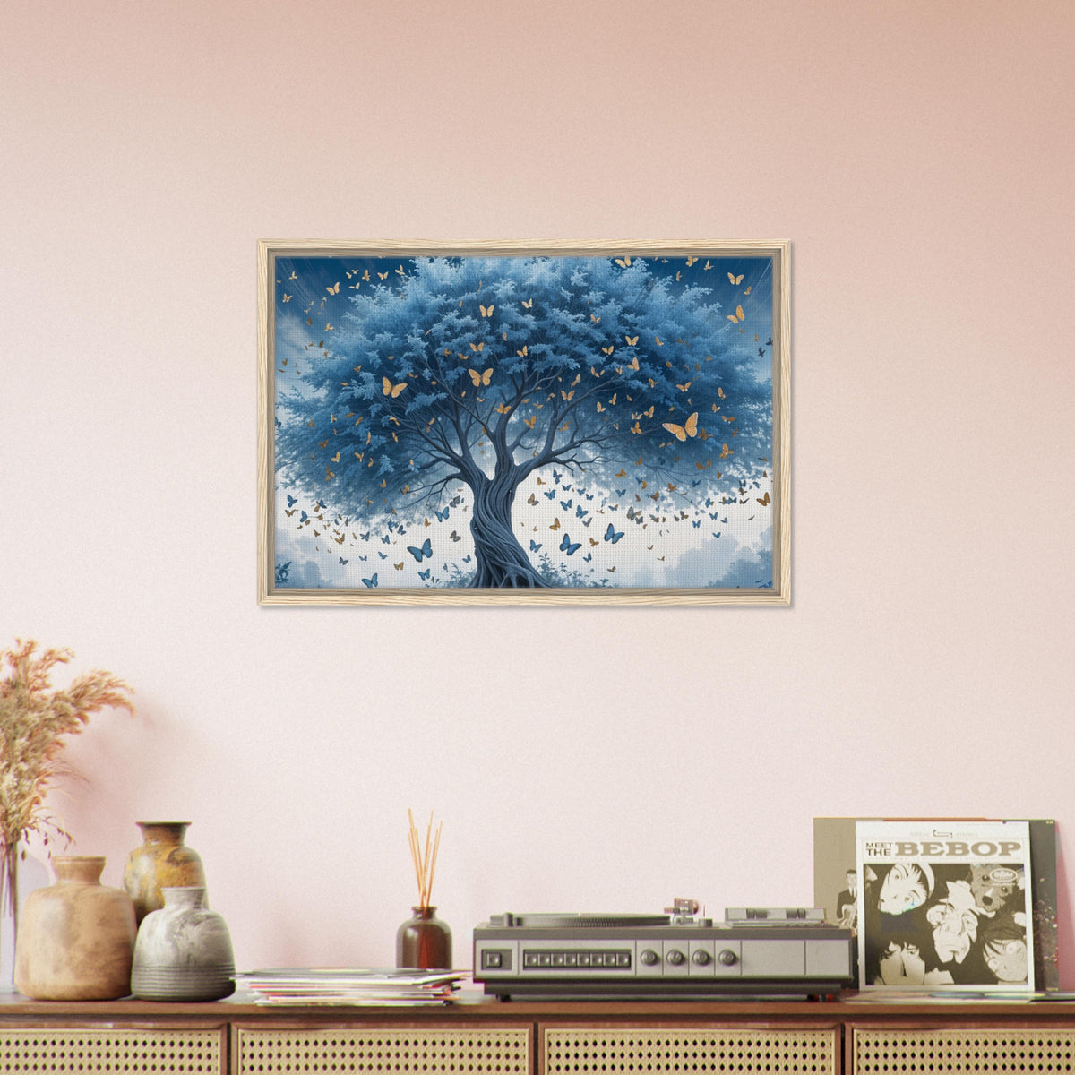 Tree of Dreams - Ethereal Butterflies in Flight - - Framed Canvas