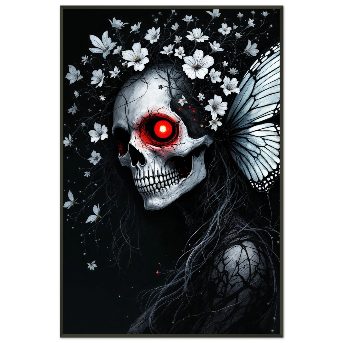 Memento Mori Framed Print - Gothic Beauty - - Metal Framed Posters