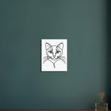 Silent Purr - Sleek Cat Line Drawing on Canvas - 40x50 cm 16x20″ - Canvas Prints