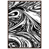 Black & White Swirl - Premium Matte Framed Poster - 70x100 cm 28x40″ Dark wood frame - Metal Framed Posters