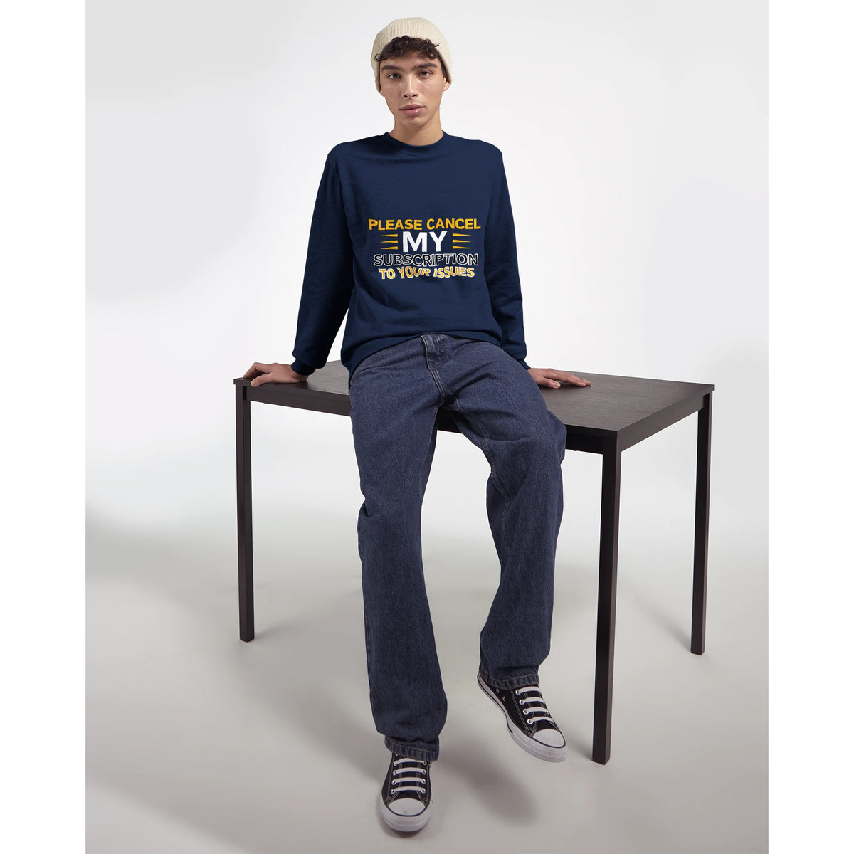 Cancel My Subscription Crewneck Sweatshirt - Navy - Crewneck Sweatshirts