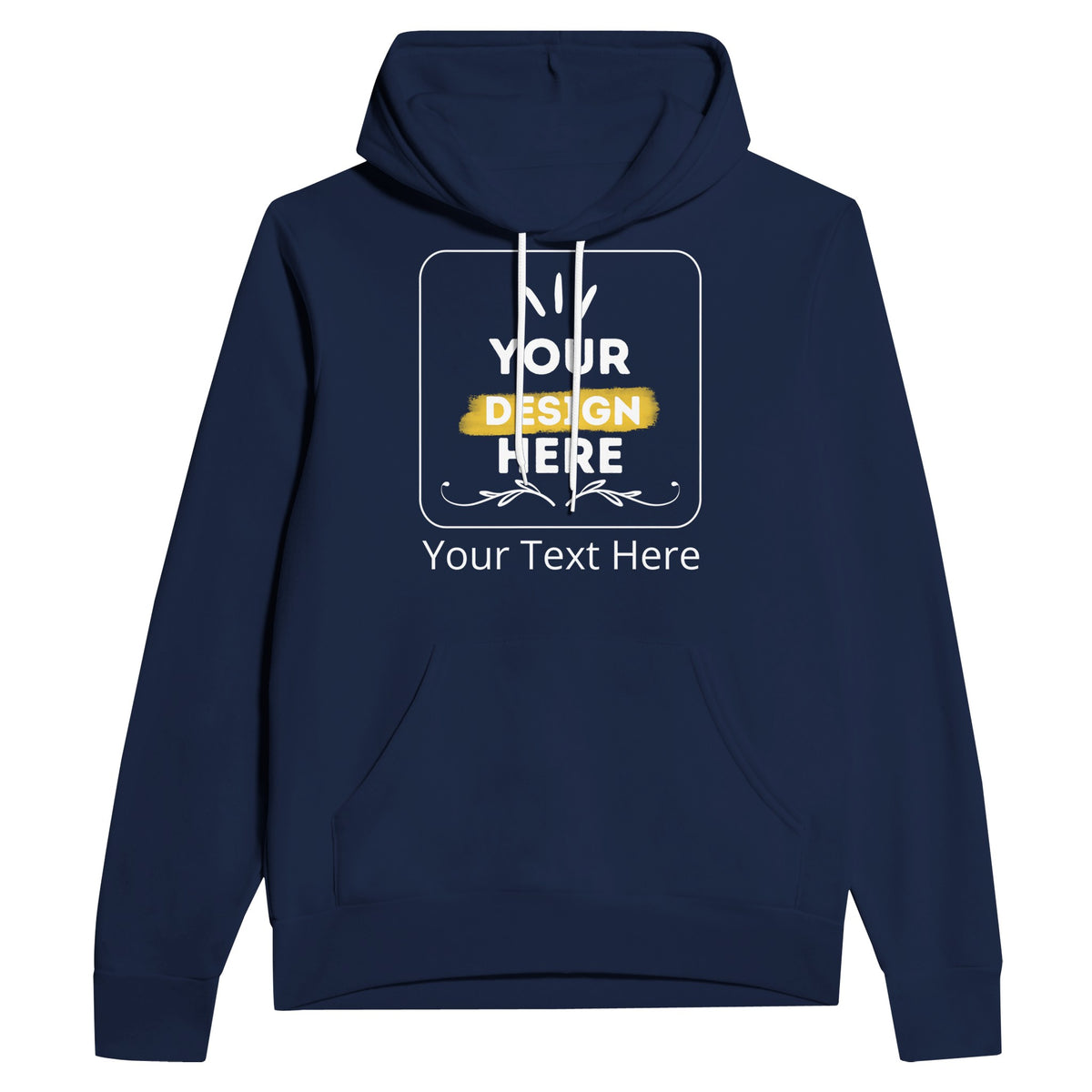 Effortless Style - Customizable Unisex Pullover Hoodie - Navy - Pullover Hoodies