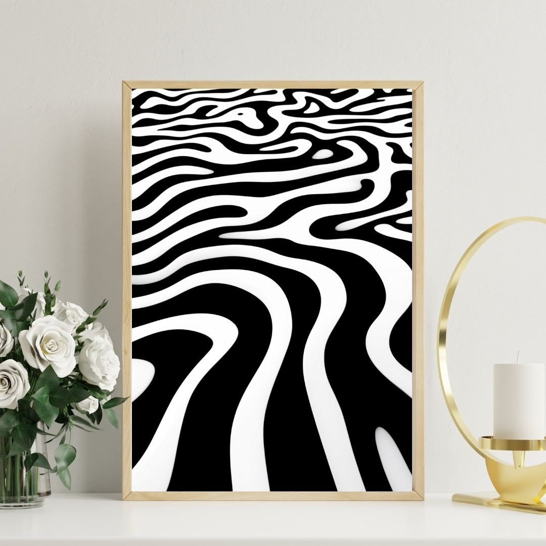 Abstract Flow of Contrast - - Framed Posters