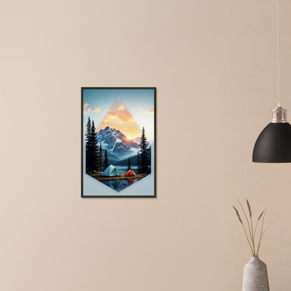 Camping Serenity - A Mountain Escape - 40x60 cm 16x24″ - Framed Posters