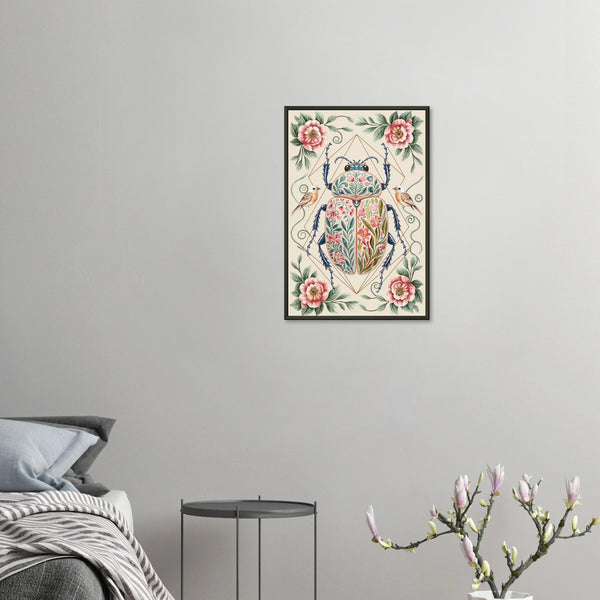 Botanical Beetle Framed Print - A Gift of Nature's Artistry - 40x60 cm 16x24″ - Metal Framed Posters