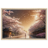 Golden Hour - Cherry Blossoms and Sunrise Canvas - 60x90 cm 24x36″ - Framed Canvas