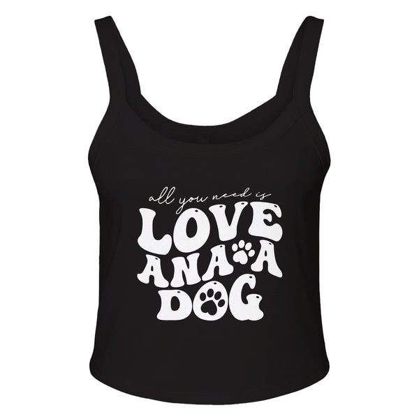 Ana's Love - Complete with a Dog's Devotion - solid blk blend - Tank Tops