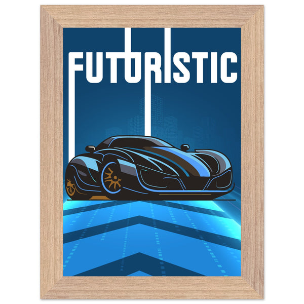 Futuristic Elegance - Premium Framed Poster - 13x18 cm 5x7″ Wood frame - Wooden Framed Posters