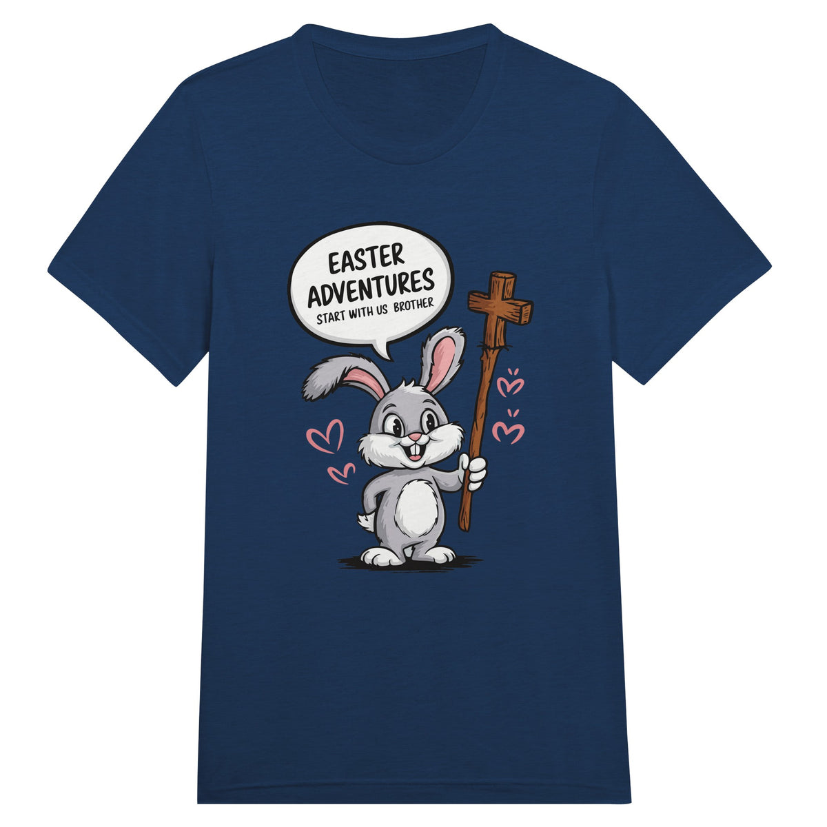 Easter Adventures Begin with Brother – Fun T-Shirt - Solid Navy Triblend 3XL - T-Shirt