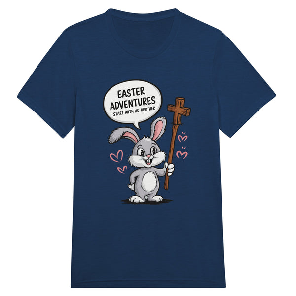 Easter Adventures Begin with Brother – Fun T-Shirt - Solid Navy Triblend 3XL - T-Shirt
