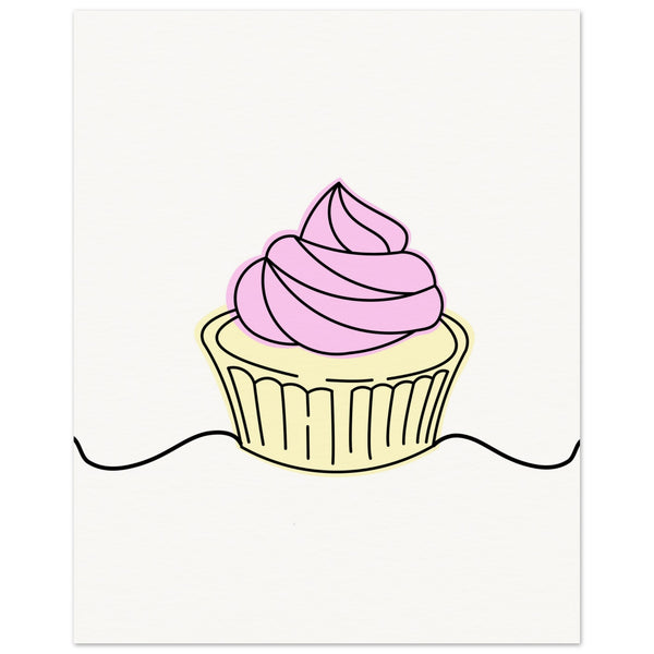 Sweet Elegance - Minimalist Cupcake Art - - Posters