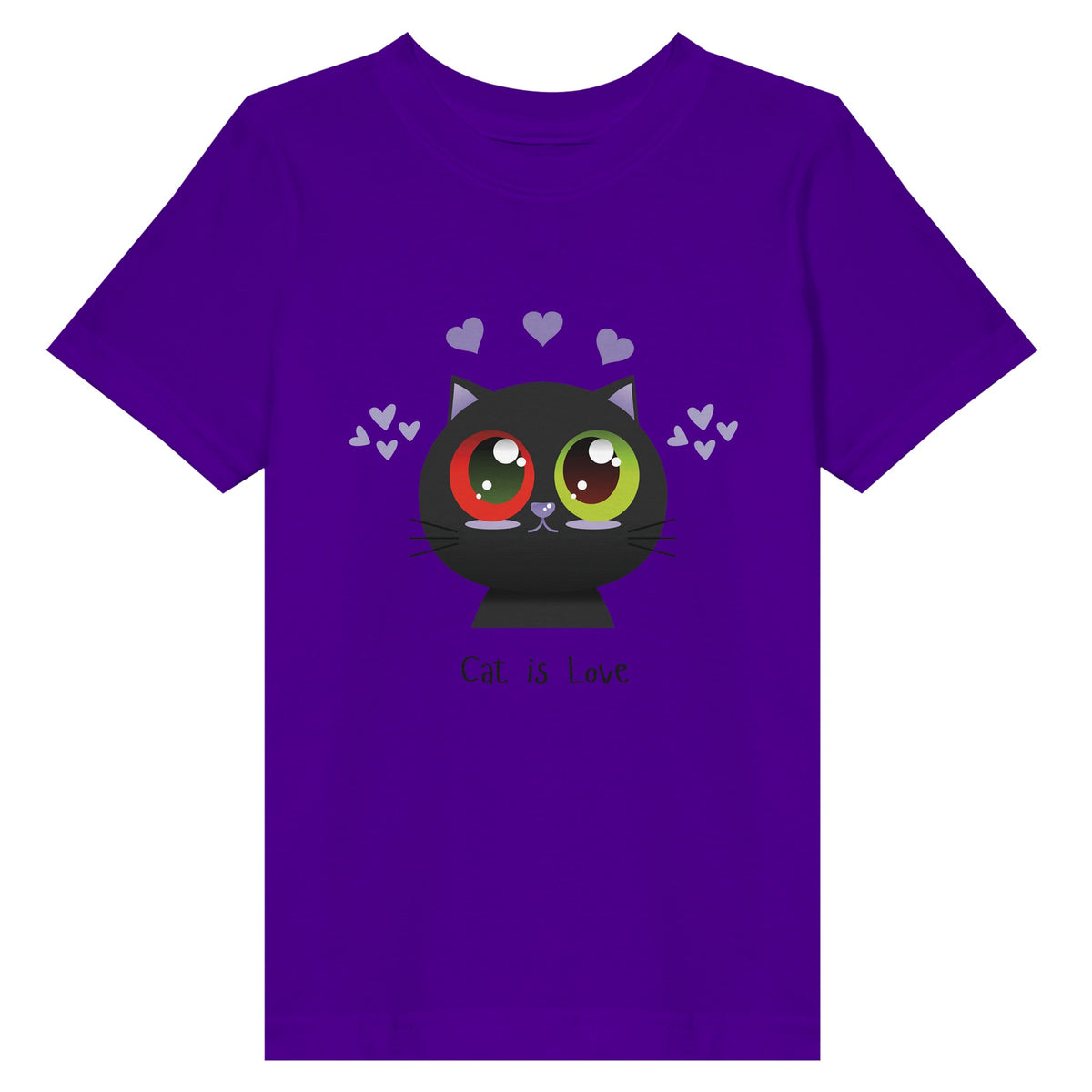 Pawsitively Heartwarming - Cat is Love Tee Edition - Purple - Print Material