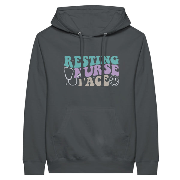 Heartfelt Tribute - Peace, Love, Nursing Unisex Hoodie - Charcoal - Print Material