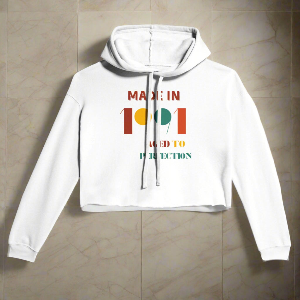 Bold & Cozy - Women's Fashion Customizable Cropped Hoodie - White - Hoodies