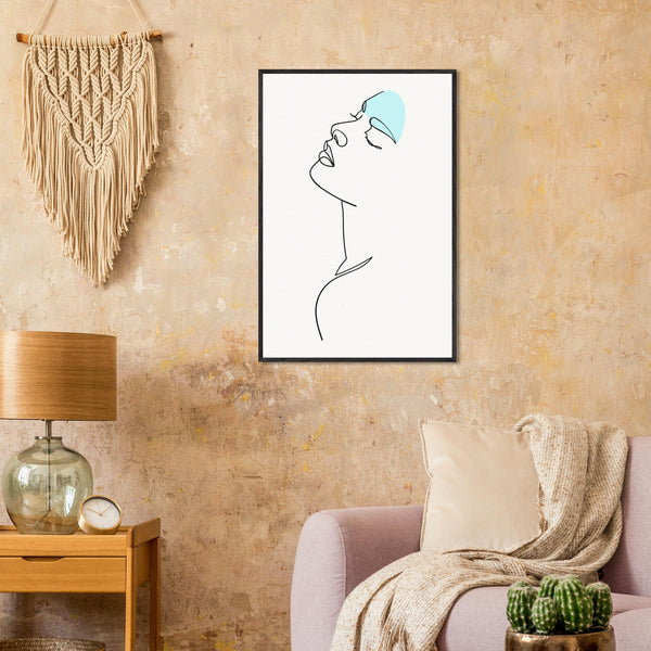 Modern Muse - Abstract Line Art Elegance - - Wooden Framed Posters