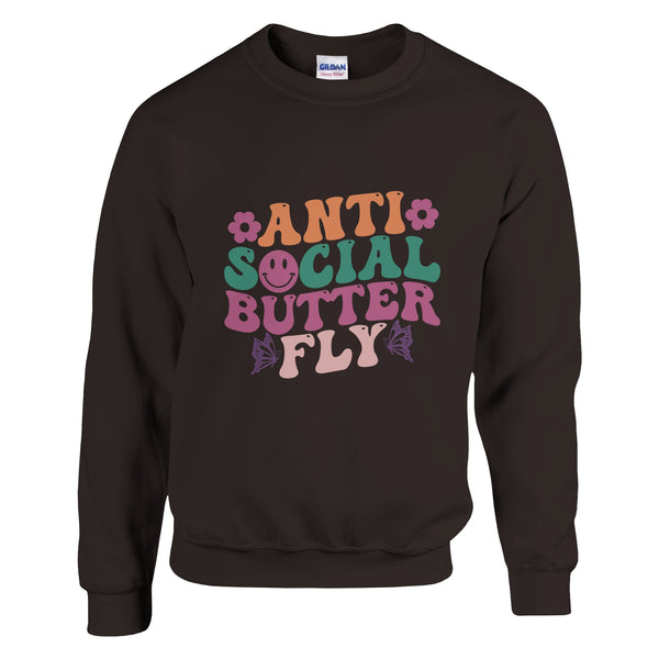 Quiet Confidence - ANTI SOCIAL BUTTERFLY Classic - Dark Chocolate - sweatshirt