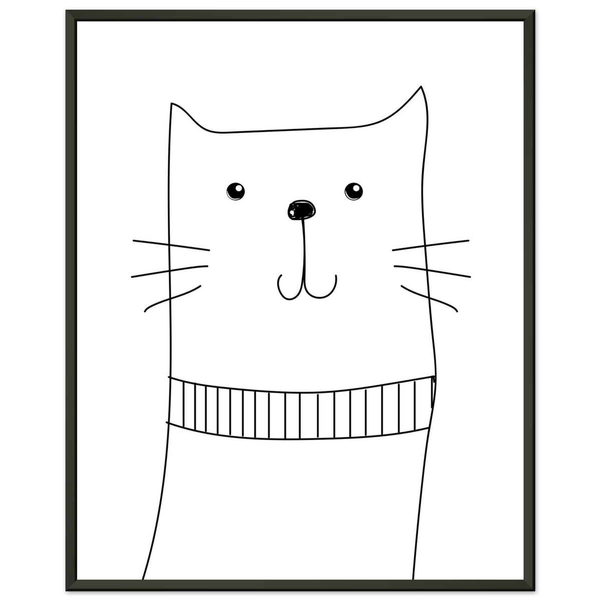 Whiskered Wonder - Charming Cat Art Print - 40x50 cm 16x20″ - Metal Framed Posters