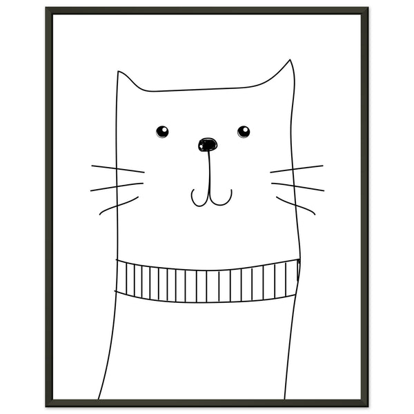 Whiskered Wonder - Charming Cat Art Print - 40x50 cm 16x20″ - Metal Framed Posters