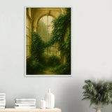 Ivy-Covered Window Wooden Framed Poster for Gifting - White frame - Wooden Framed Posters