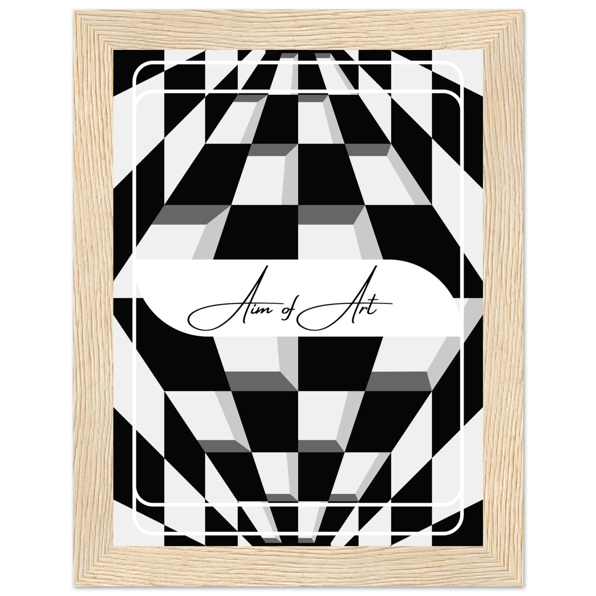 Modern Maze - Aim of Art Illusion - 15x20 cm 6x8″ Wood frame - Wooden Framed Posters