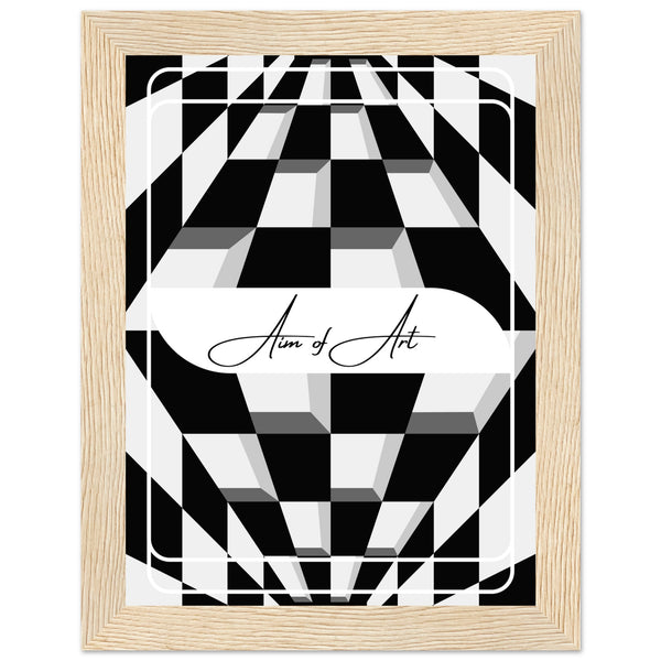 Modern Maze - Aim of Art Illusion - 15x20 cm 6x8″ Wood frame - Wooden Framed Posters