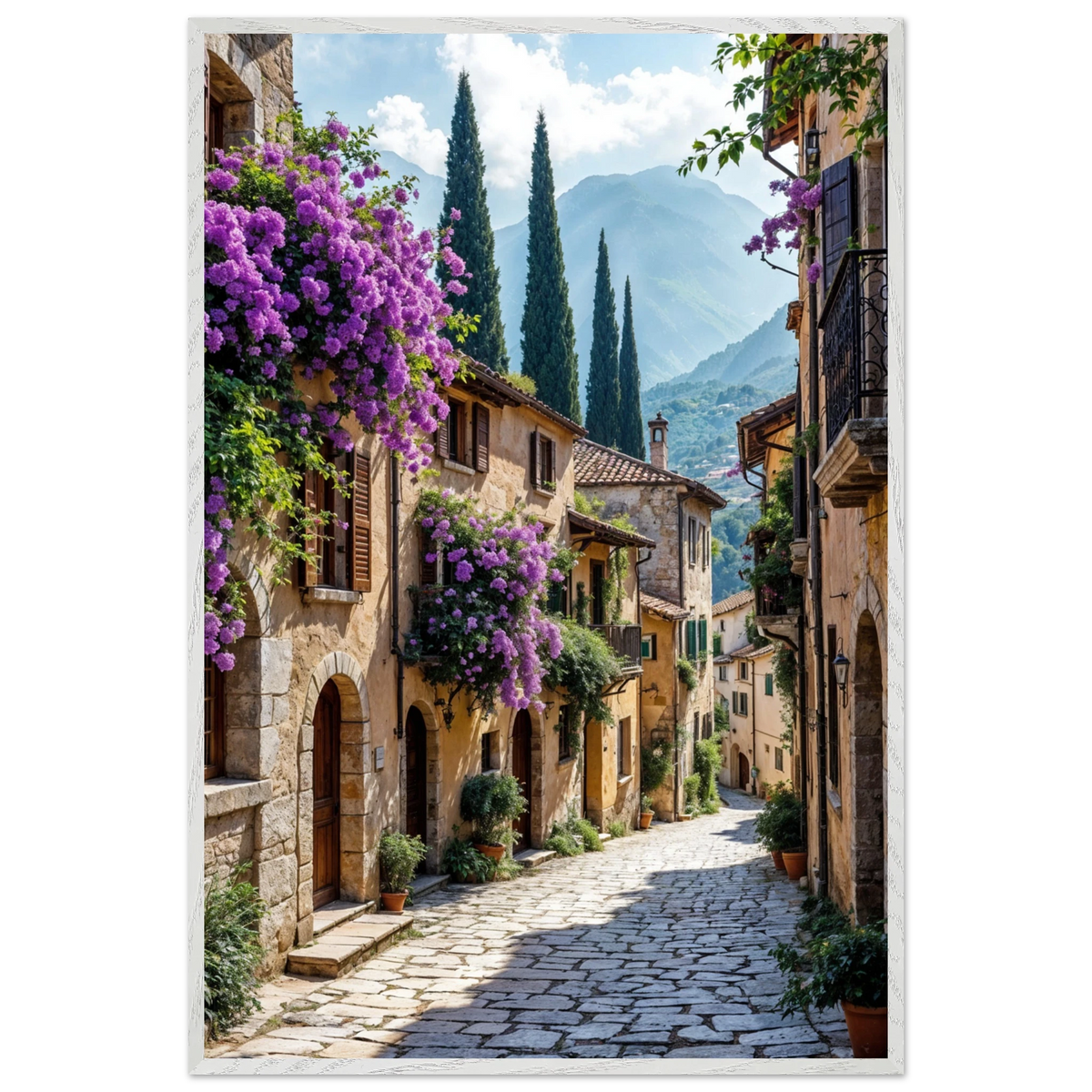 Gift a Window to Italy – Tuscan Bloom Wooden Poster - - Wooden Framed Posters