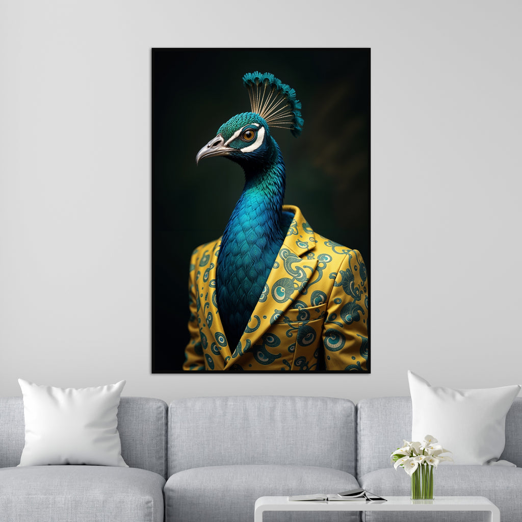 Peacock in Couture Charm - - Framed Posters