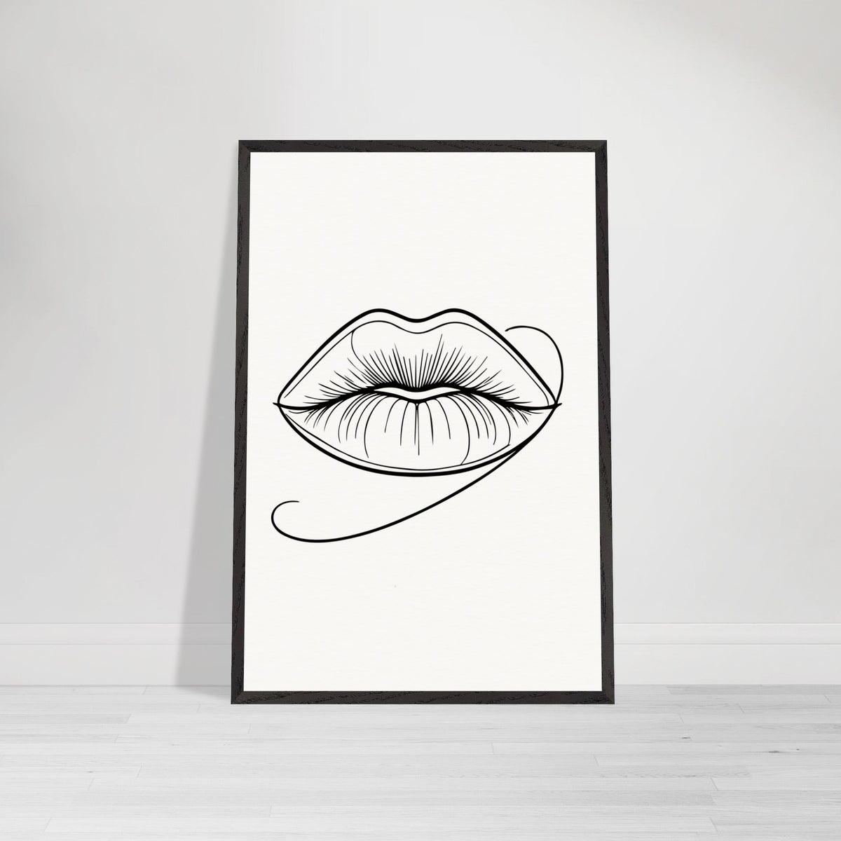 Natural Beauty - Framed Lips Artwork on Matte Paper - 60x90 cm 24x36″ Black frame - Wooden Framed Posters