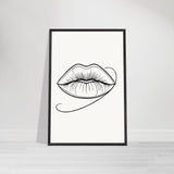 Natural Beauty - Framed Lips Artwork on Matte Paper - 60x90 cm 24x36″ Black frame - Wooden Framed Posters