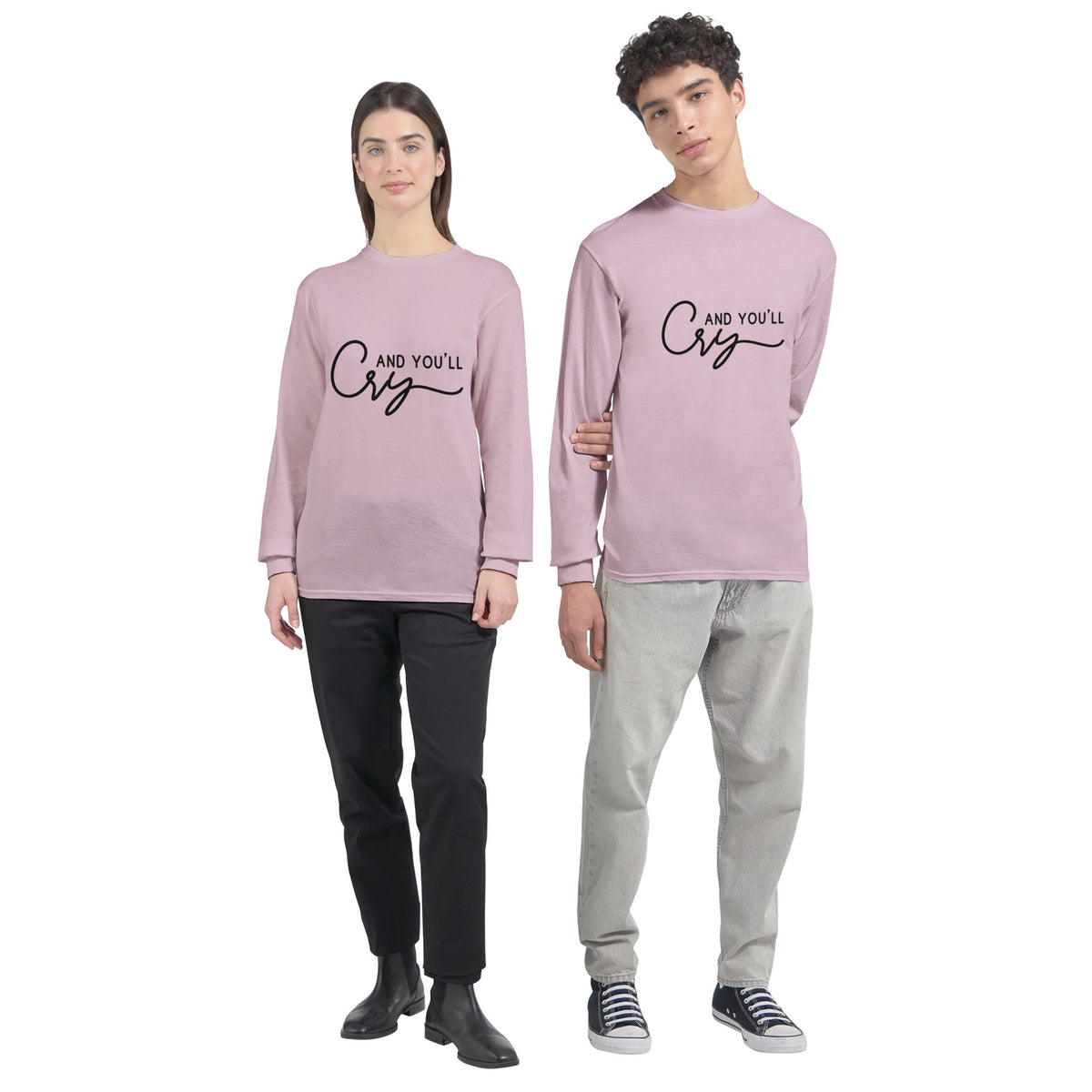 Emotional Resonance - Tears and Memories on Fabric - Light Pink - Sweatshirts