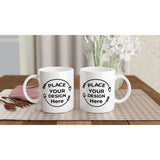 Perfect Sip - Glossy White Customizable Ceramic Mug with Colorful Flair - - Mugs