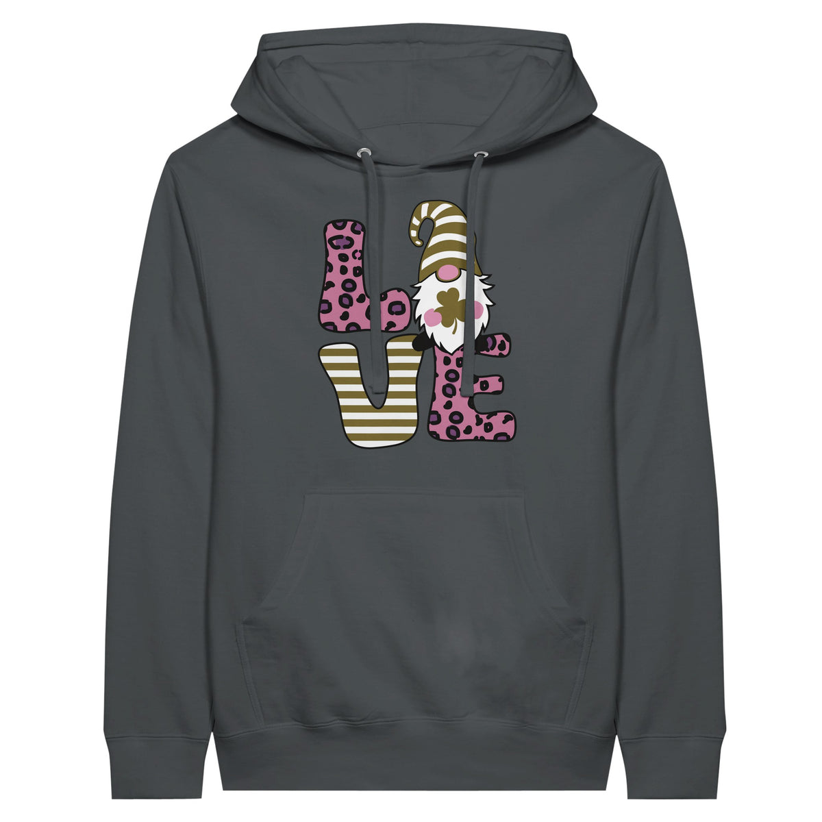 Christmas Gnome Love - Premium Unisex Pullover Hoodie - Charcoal - Pullover Hoodies