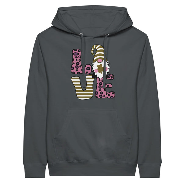 Christmas Gnome Love - Premium Unisex Pullover Hoodie - Charcoal - Pullover Hoodies