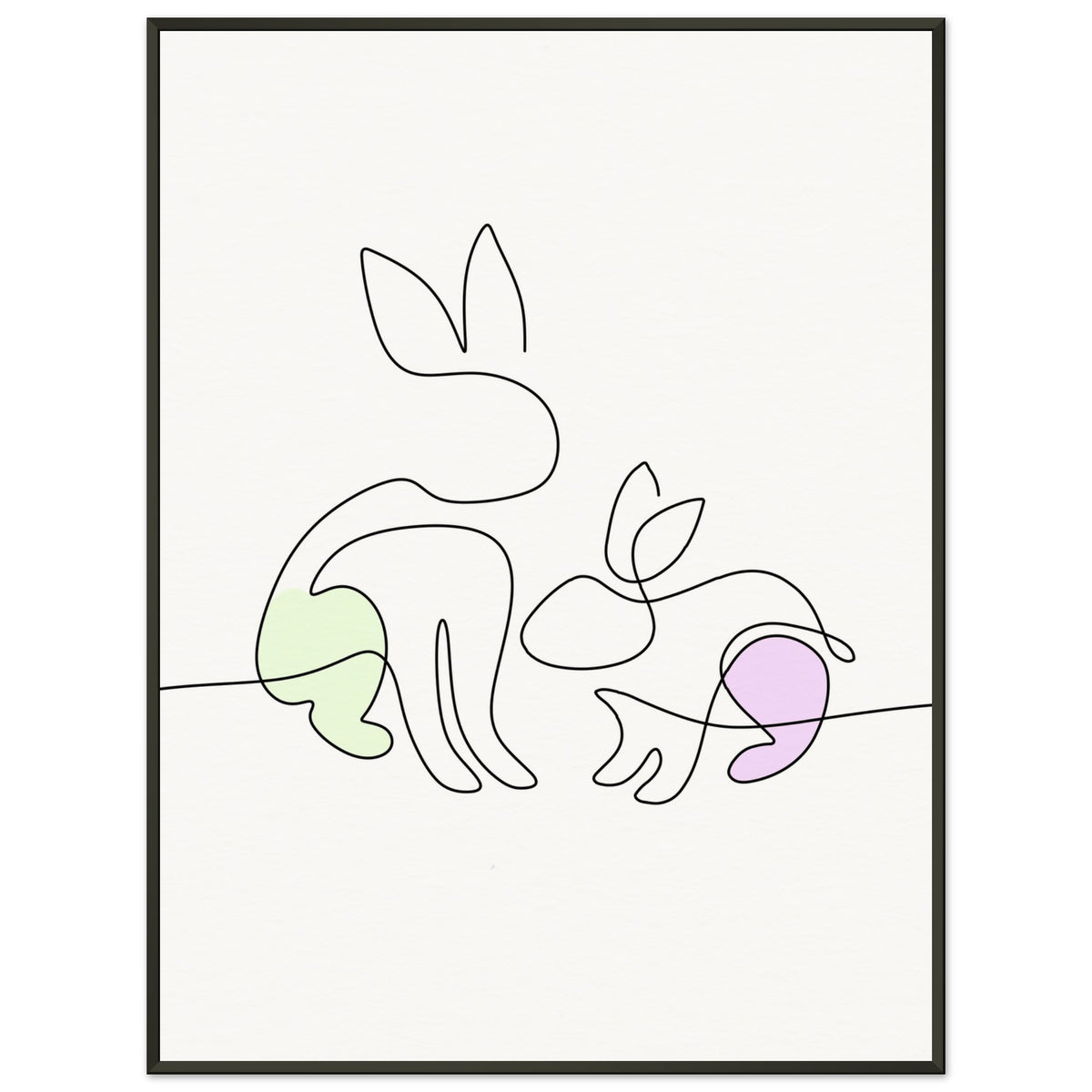 Bunny Bond - Minimalist Elegance - 60x80 cm 24x32″ - Metal Framed Posters