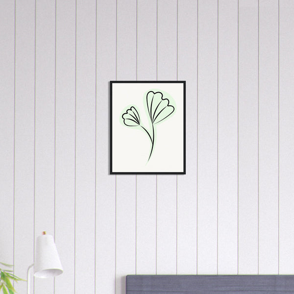 Elegant Floral Essence - Wooden Framed Art - - Wooden Framed Posters