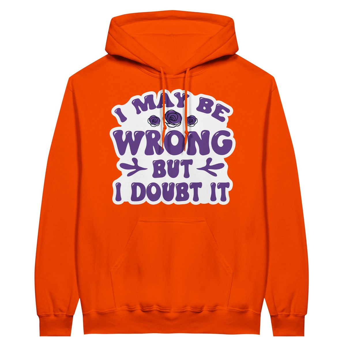 Doubtful Certainty - A Thoughtful Blend of Confidence and Reflection - Orange - Hoodies