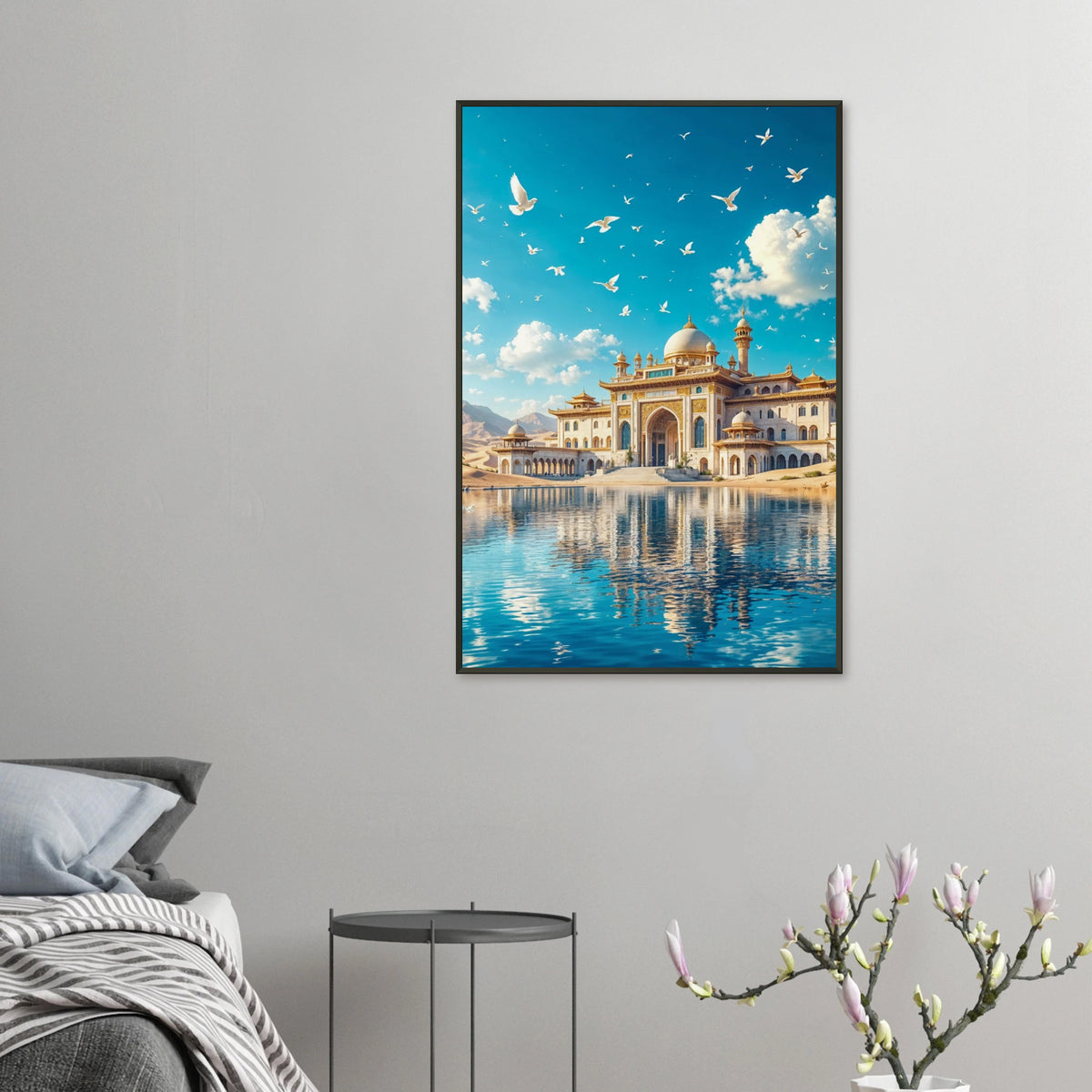 Golden Vista - Majestic Palace Framed Poster - 60x90 cm 24x36″ - Metal Framed Posters