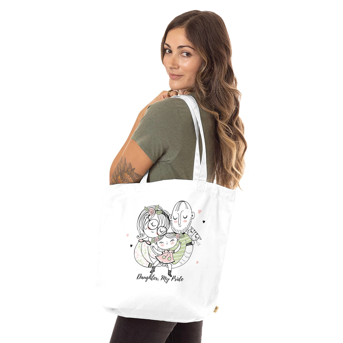 Eco-Friendly Tote Bag - A Tribute to Daughters’ Love and Joy - White - Tote Bags