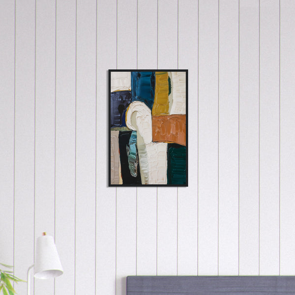 Textured Abstraction - Layers of Earth in Framed Art - Black frame 40x60 cm 16x24″ - Wooden Framed Posters