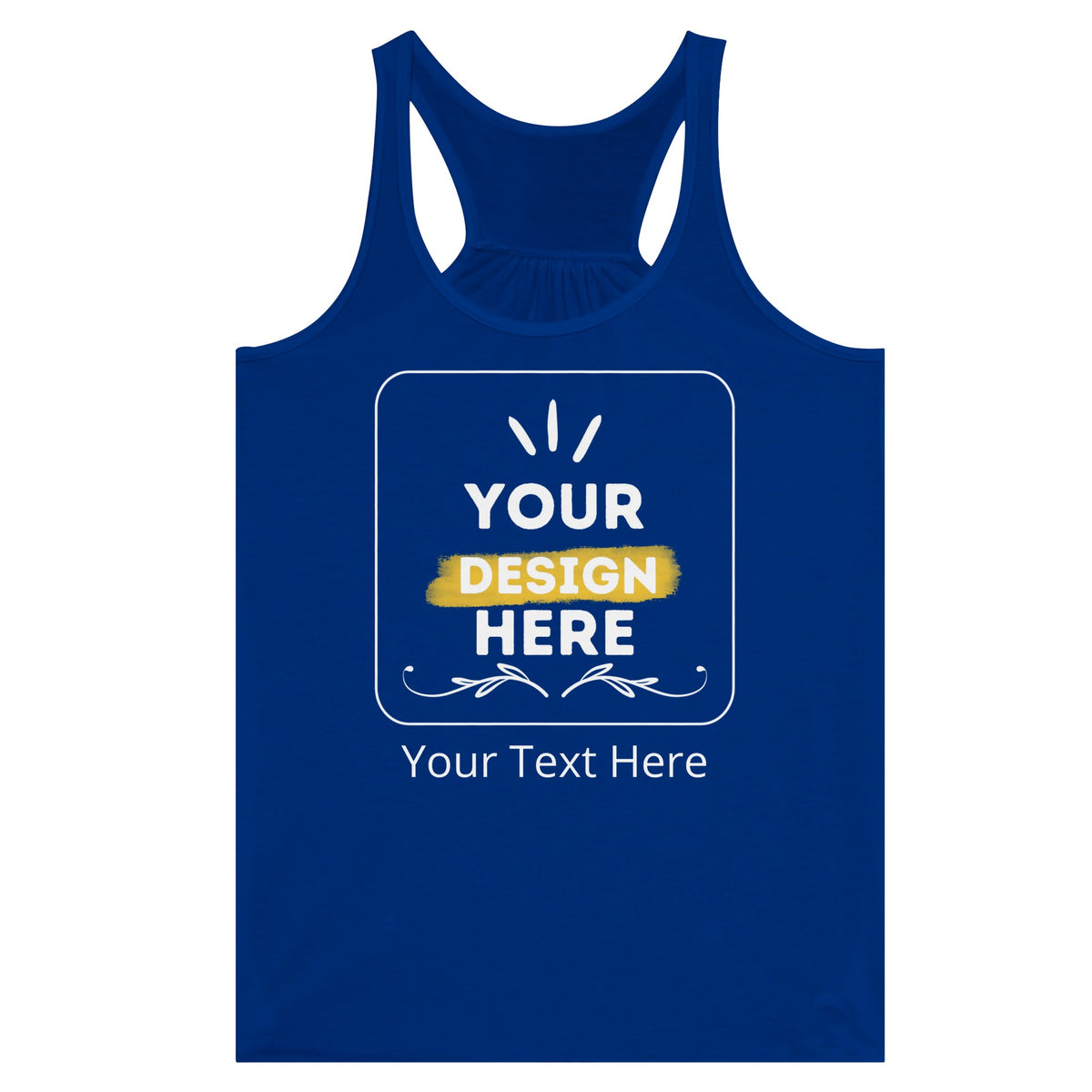 Elevate Your Look - Personalized Flowy Racerback Tank for Women - True Royal - Tank Tops